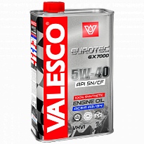 VALESCO EUROTEC Масло моторное синтетическое GX 7000 API SN/CF ACEA A3/B4 жесть 5W-40 1л /12шт